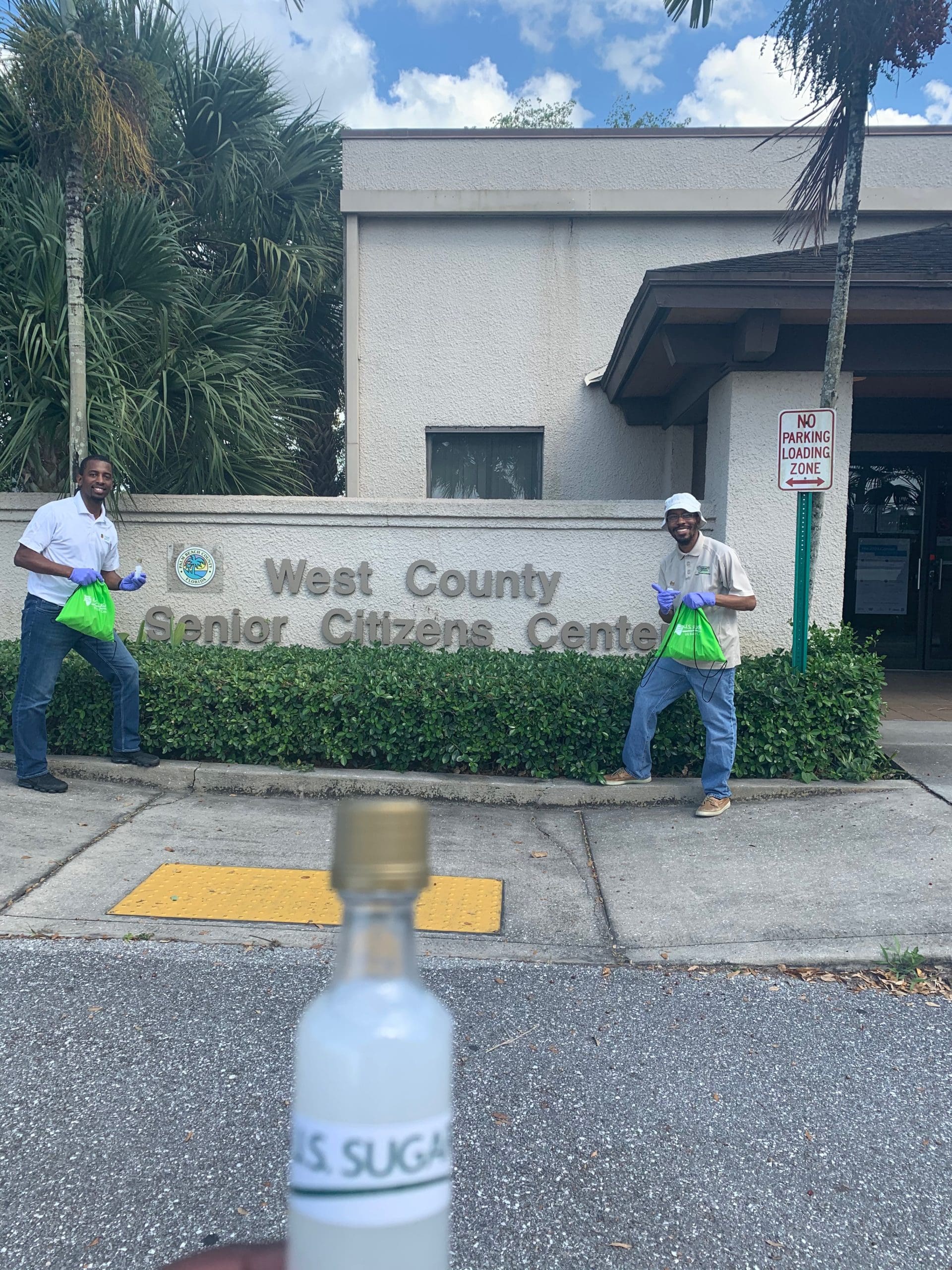 U.S. Sugar began distributing hand sanitizer to local nursing homes and assisted living facilities in the Glades area
