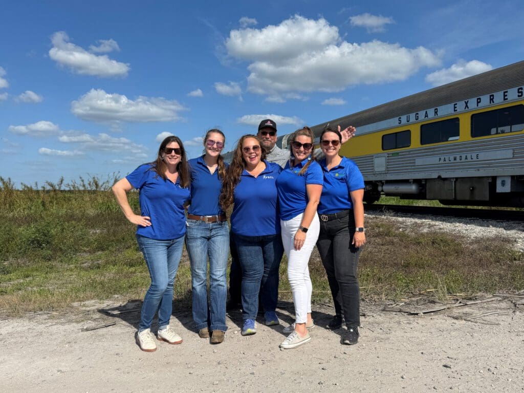 Women in front of train