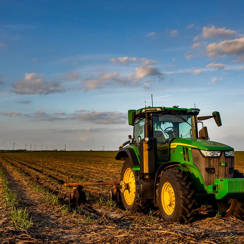 Tractor in field