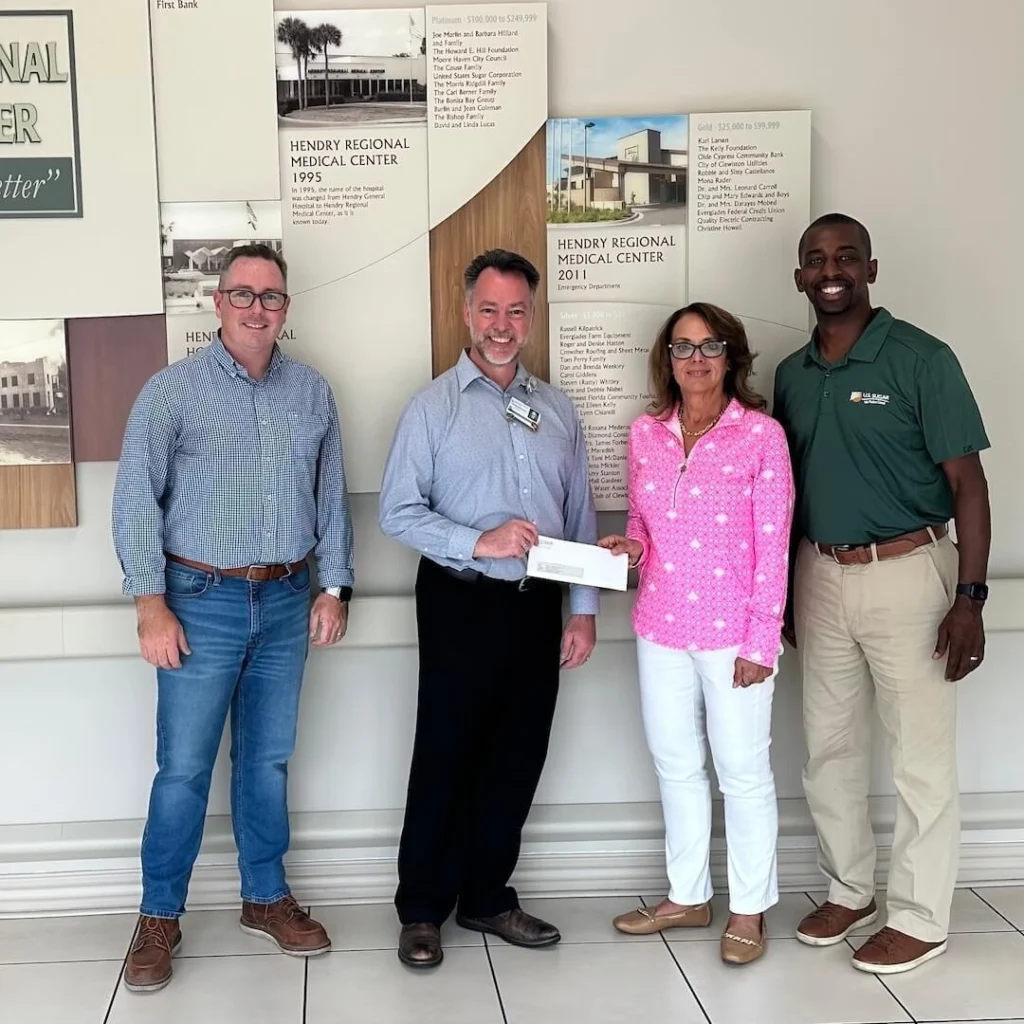 U.S. Sugar helps hospitals and medical centers in Hendry County by providing funding for crucial upgrades.