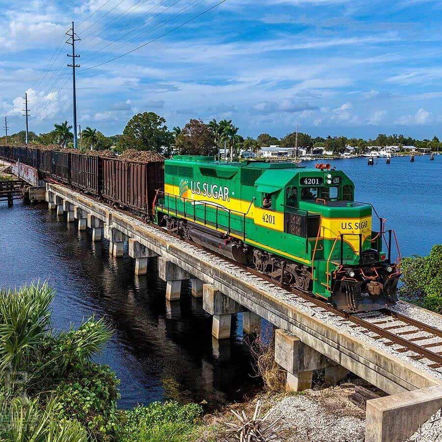 Train over bridge