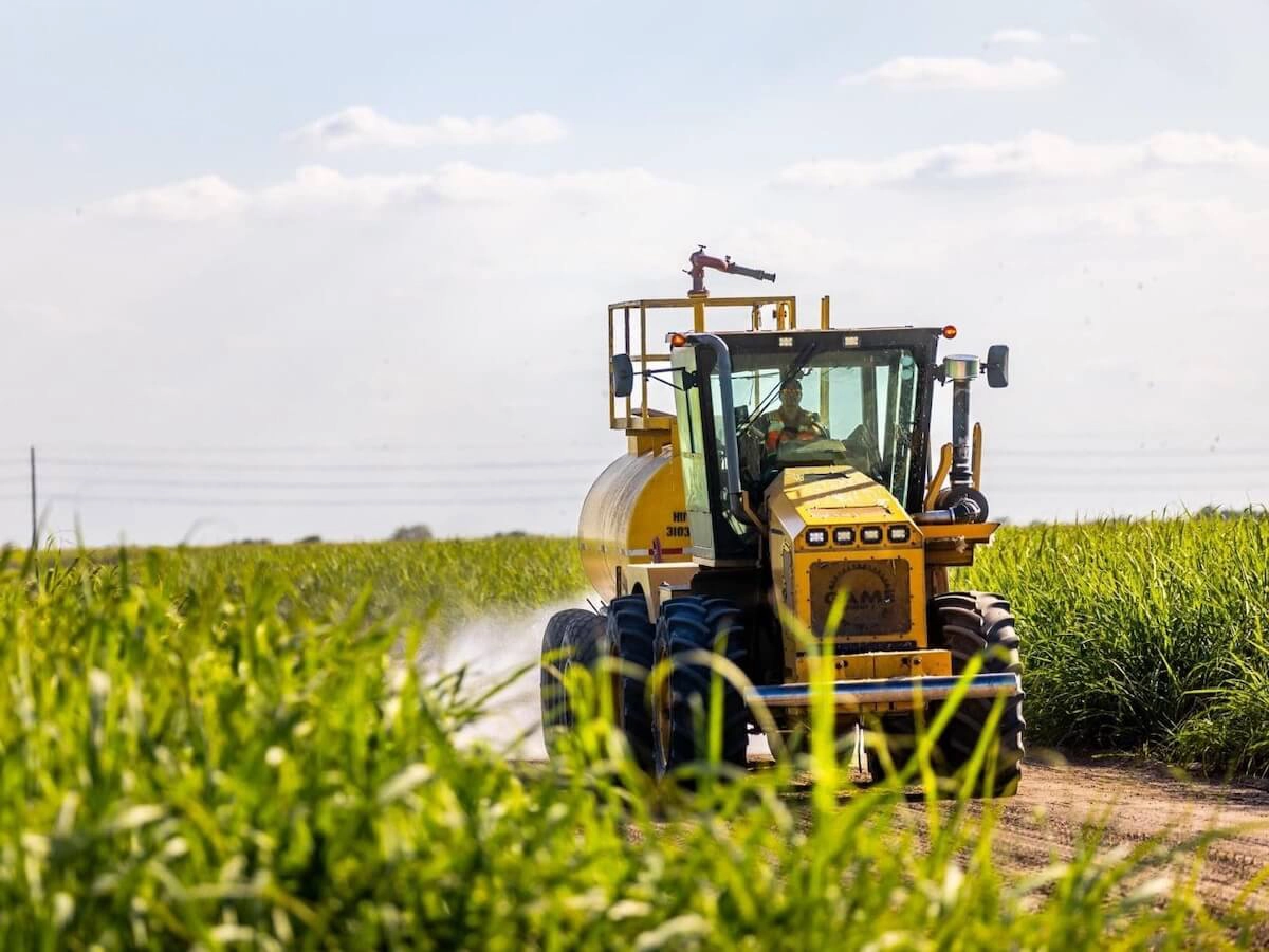 Farm equipment in field