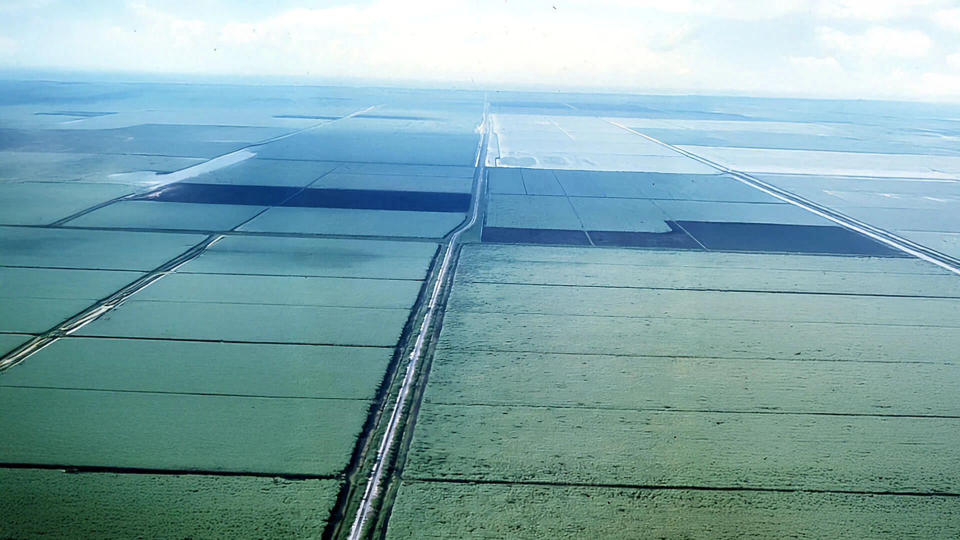 Ariel shot of U.S. Sugar fields