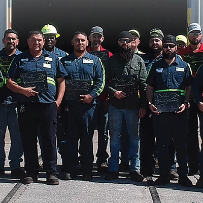 U.S. Sugar railroad employees who were recognized for perfect attendance during 2024 harvest season