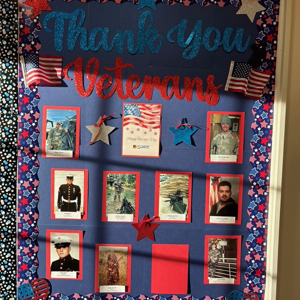 U.S. Sugar honors its veterans with a board showcasing employees