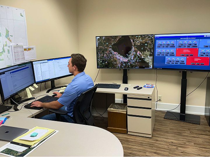 Precision agriculture dashboard displaying real-time IoT sensor data for water, fuel, and equipment monitoring